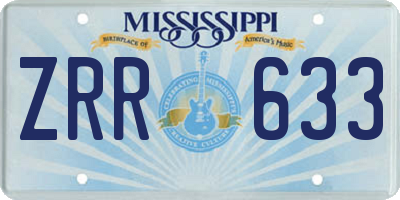 MS license plate ZRR633