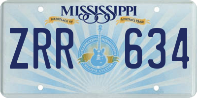 MS license plate ZRR634
