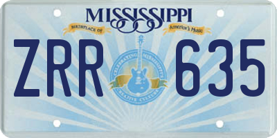 MS license plate ZRR635