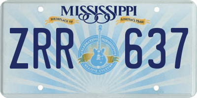 MS license plate ZRR637