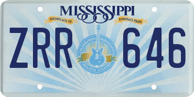 MS license plate ZRR646
