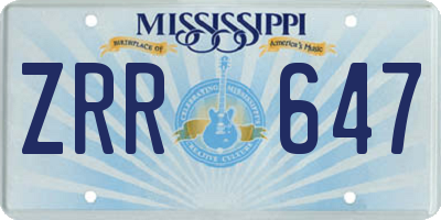 MS license plate ZRR647