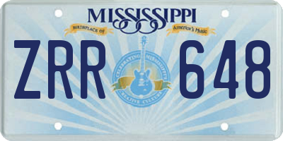 MS license plate ZRR648