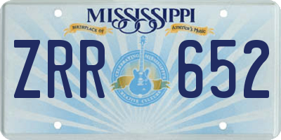 MS license plate ZRR652