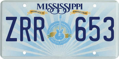 MS license plate ZRR653