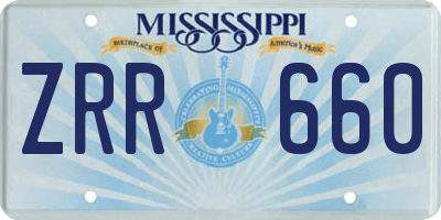 MS license plate ZRR660
