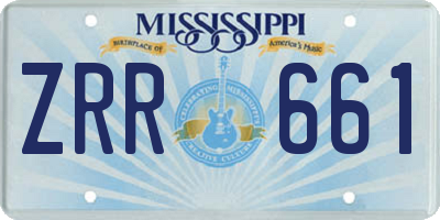MS license plate ZRR661