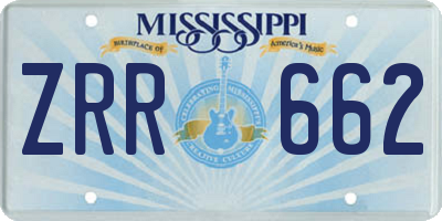 MS license plate ZRR662