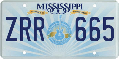 MS license plate ZRR665