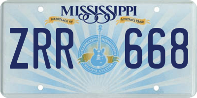 MS license plate ZRR668