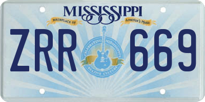 MS license plate ZRR669