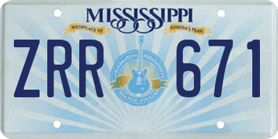 MS license plate ZRR671