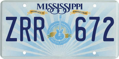 MS license plate ZRR672