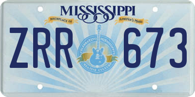 MS license plate ZRR673