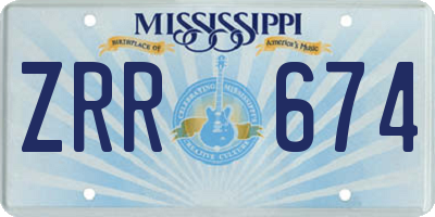 MS license plate ZRR674