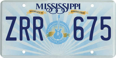 MS license plate ZRR675