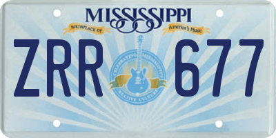 MS license plate ZRR677
