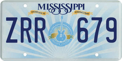 MS license plate ZRR679