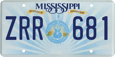 MS license plate ZRR681