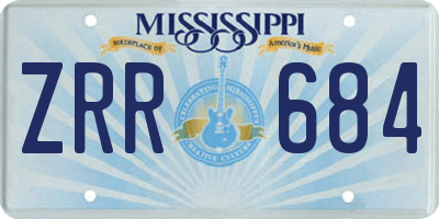 MS license plate ZRR684