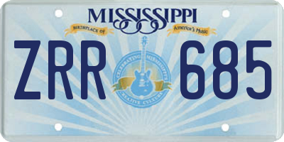 MS license plate ZRR685