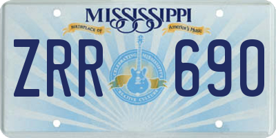 MS license plate ZRR690