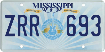 MS license plate ZRR693
