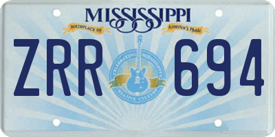 MS license plate ZRR694