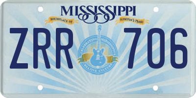 MS license plate ZRR706