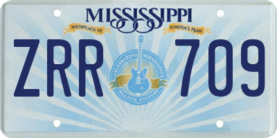 MS license plate ZRR709