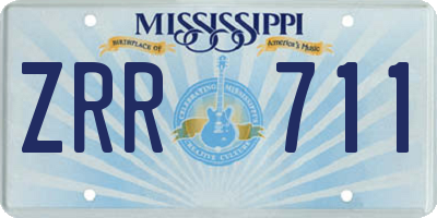 MS license plate ZRR711