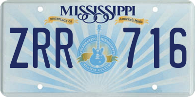 MS license plate ZRR716