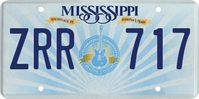 MS license plate ZRR717
