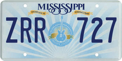 MS license plate ZRR727