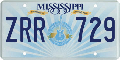 MS license plate ZRR729