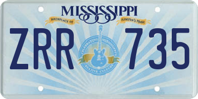 MS license plate ZRR735