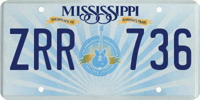 MS license plate ZRR736