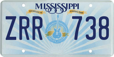 MS license plate ZRR738