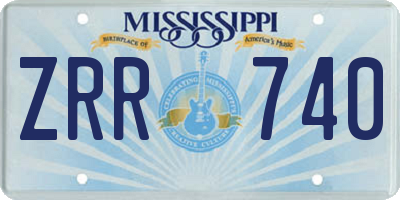 MS license plate ZRR740