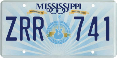 MS license plate ZRR741