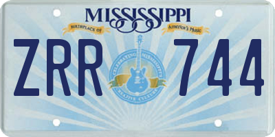 MS license plate ZRR744