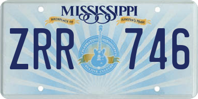 MS license plate ZRR746