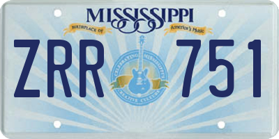 MS license plate ZRR751