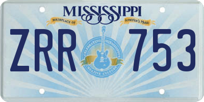 MS license plate ZRR753