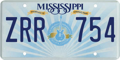 MS license plate ZRR754