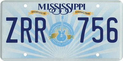 MS license plate ZRR756