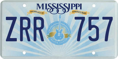 MS license plate ZRR757