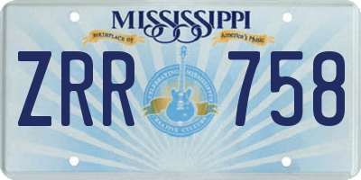 MS license plate ZRR758