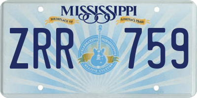MS license plate ZRR759