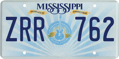MS license plate ZRR762